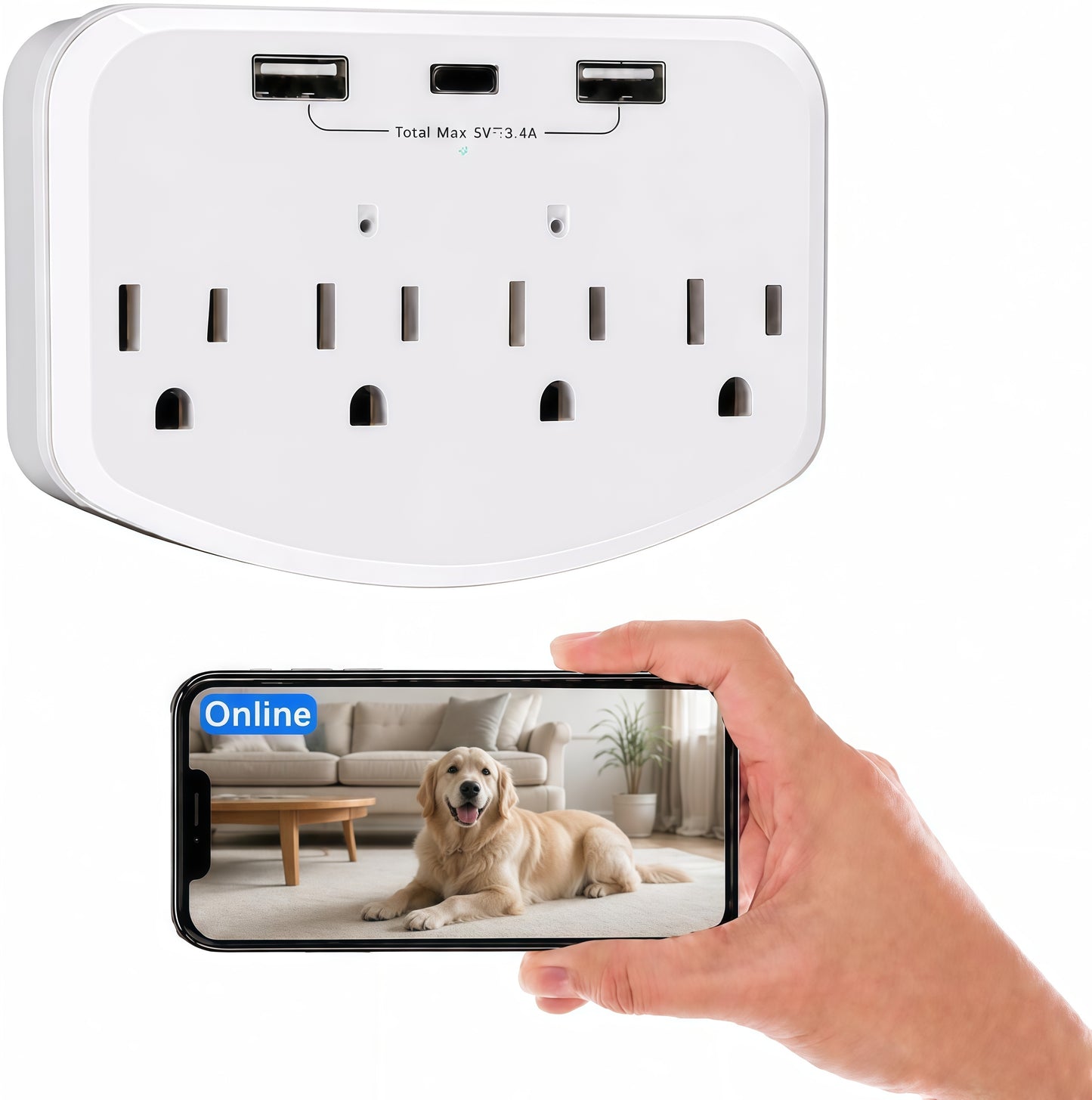 Hidden camera - 1080p HD Spy camera - Nanny cam for home security - WiFi Wall-Mounted Cameras